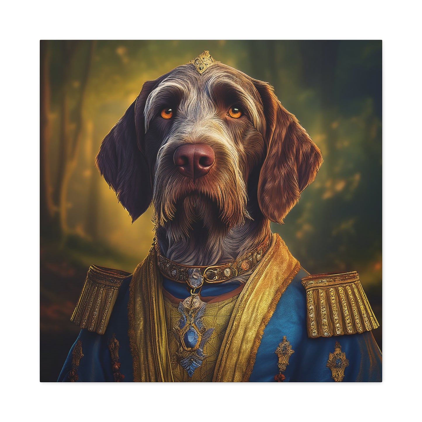 German Wirehaired Pointer Dog Pet Portrait Renaissance - Canvas, wall art, wall print, dog portrait, dog art