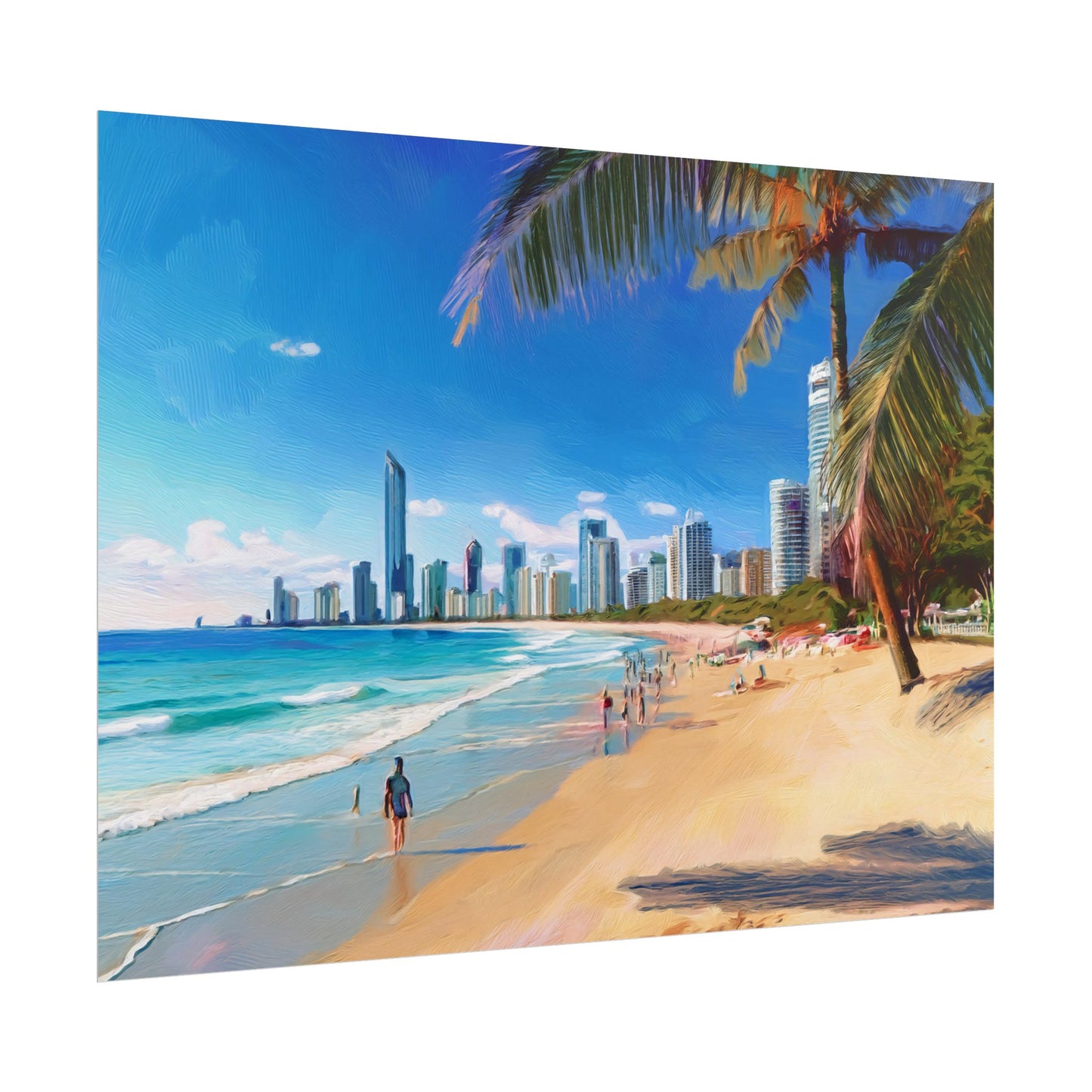 Surfers Paradise Beach Australia Coastal Print | Style 1 | Wall Art | Wall Print