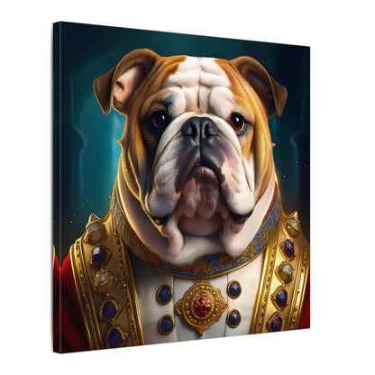 English Bulldog Pet Portrait Renaissance - Canvas, wall art, wall print, dog portrait, dog art