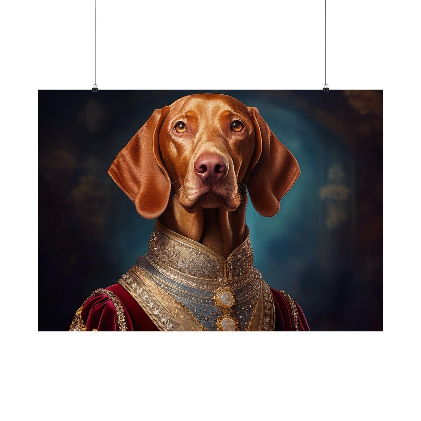 Vizsla Renaissance Pet Portrait Print,  Art Print, Wall Decor,  Animal Print, Dog Wall Art, Wall print, wall art, dog art