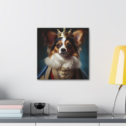 Papillon Pet Portrait Renaissance on Canvas, wall art, wall print, dog portrait, dog art