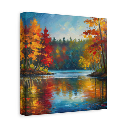 Fall Leaves on the Lake on Canvas | wall art |  wall print