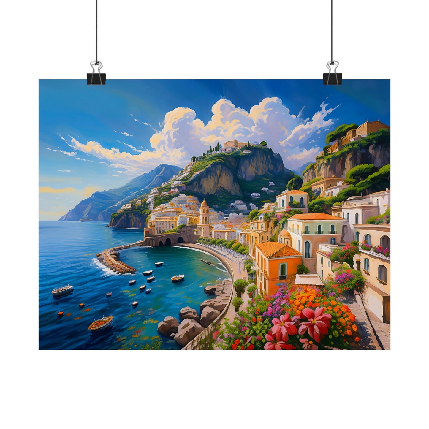Amalfi Coast Italy Coastal Print | Style 2 | Wall Art | Wall Print