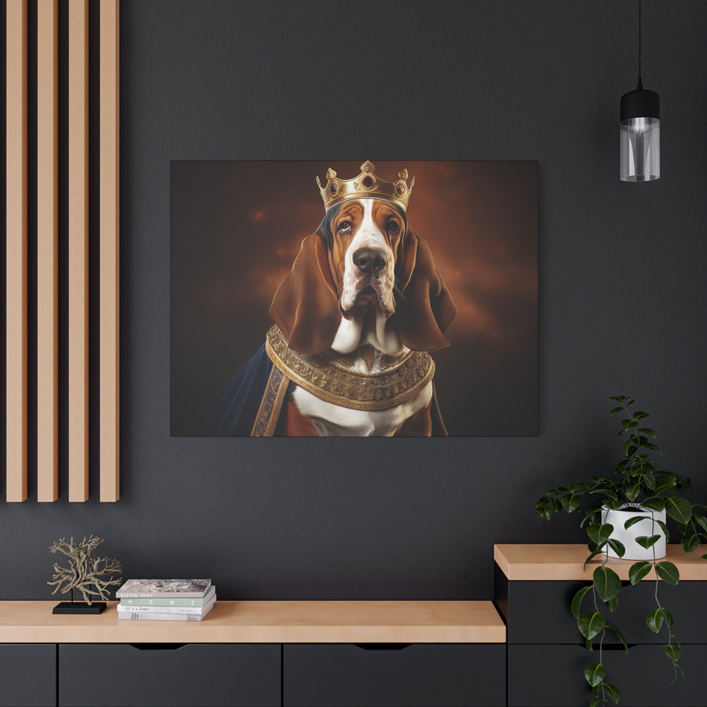 Bassett Hound Renaissance Pet Portrait on Canvas | Wall art | wall print | Dog Art