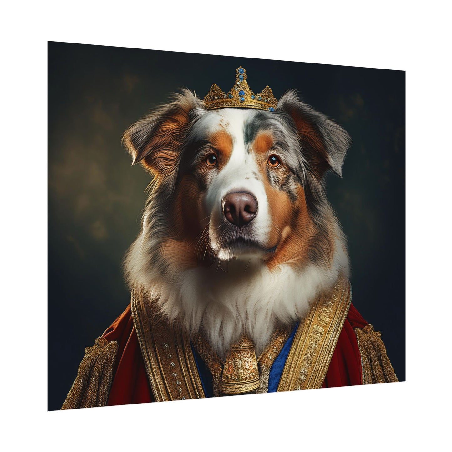 Australian Shepherd Dog Renaissance Pet Portrait Print | Wall Art | Wall Print