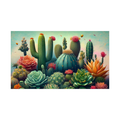 Abstract Cacti and Succulent Desert Garden Color Print | Wall Art | Wall Print