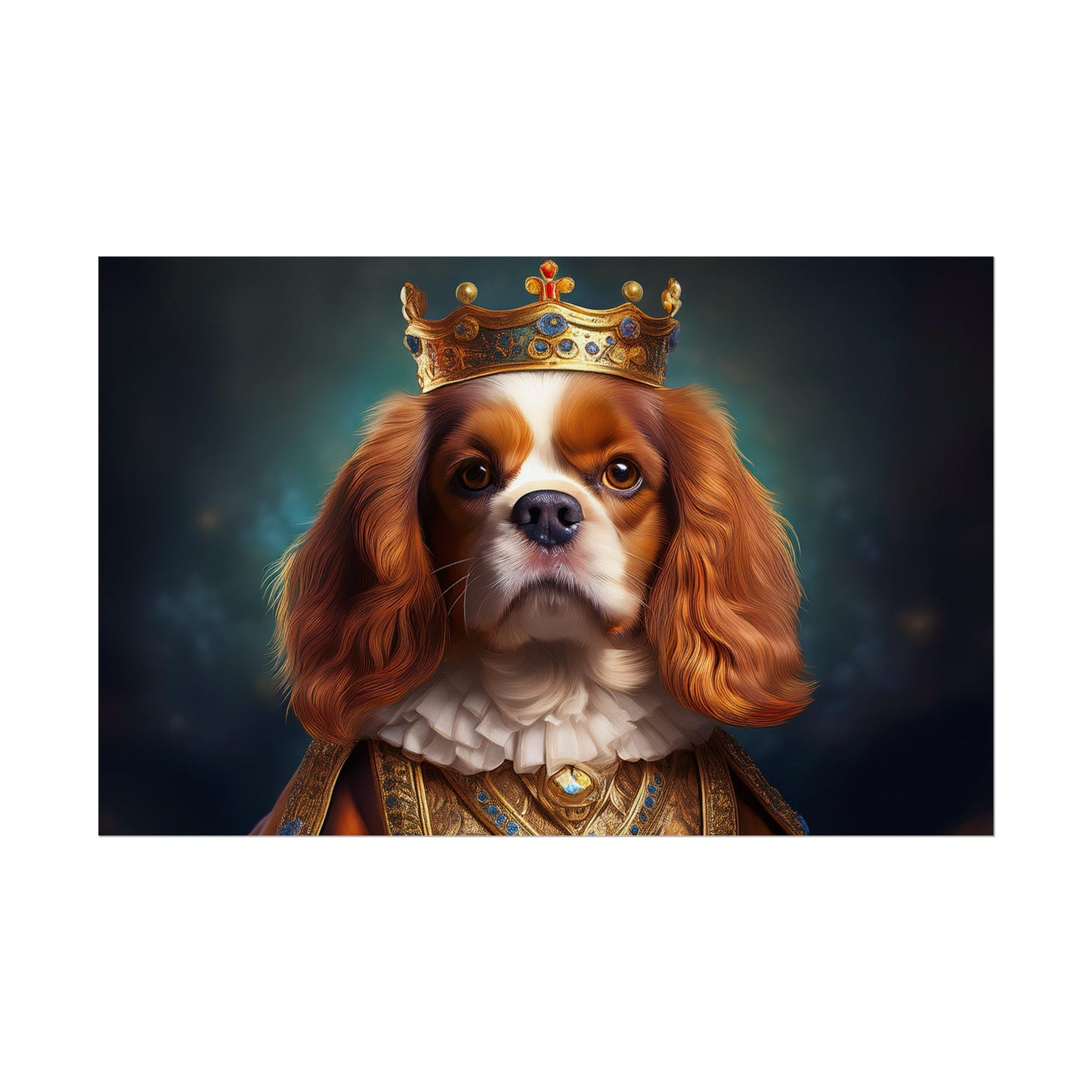 Cavalier King Charles Spaniel Art Pet Portrait Print, Renaissance, Wall Print, Wall Art