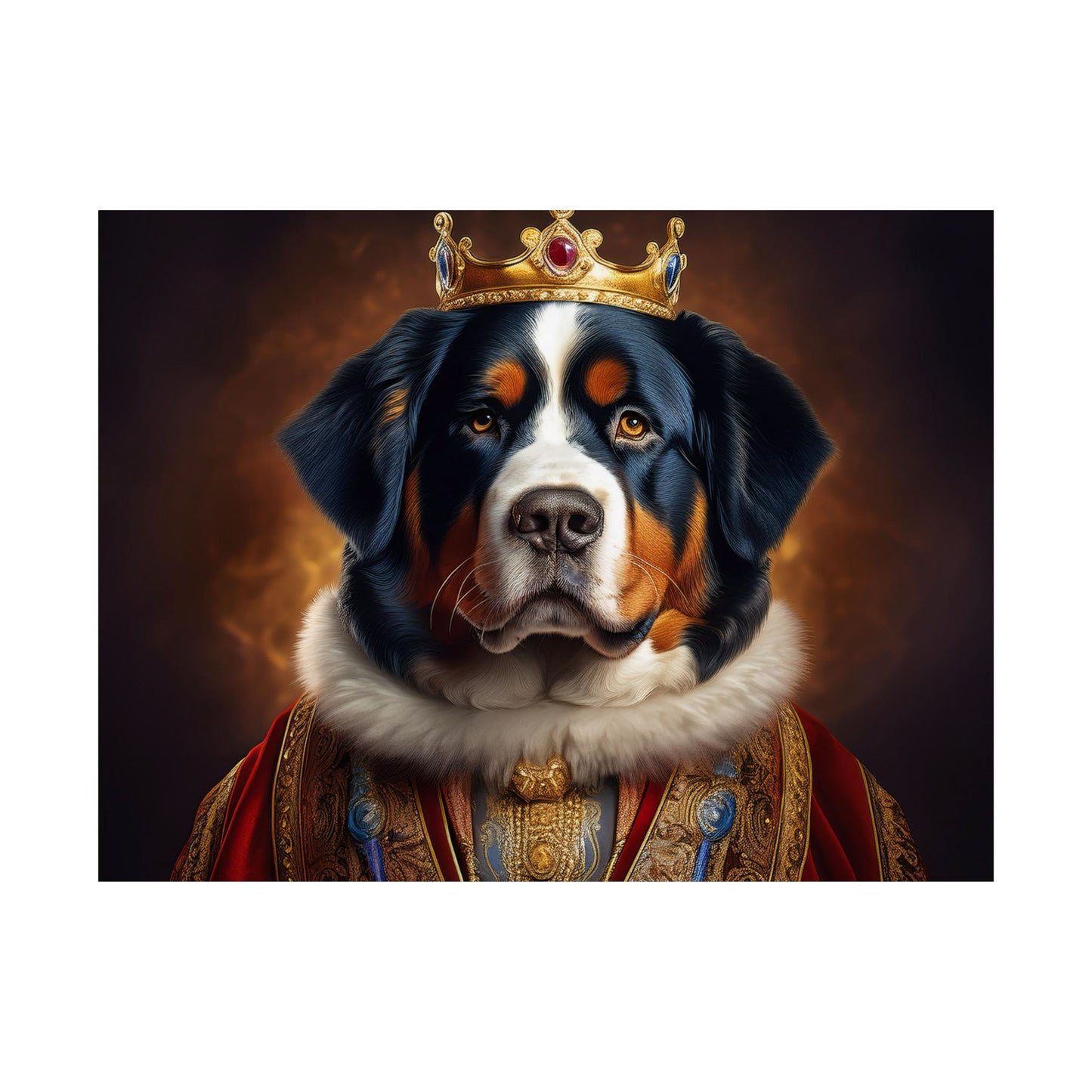 Bernese Mountain Dog Renaissance Pet Portrait Print, Art Print, Wall Art, Wall Prints, Dog Wall Art