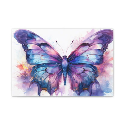 Blue & Purple Butterfly Alcohol Ink Canvas Art | Butterfly Decor | Wall Art | Wall Print