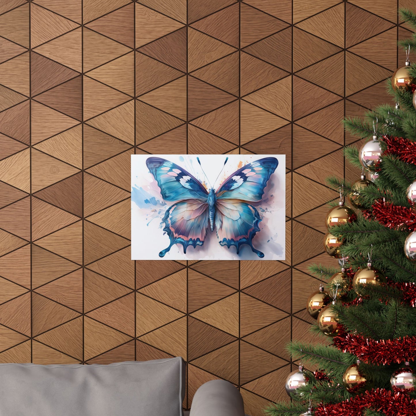 Teal, Blue & Pink Butterfly Alcohol Ink Wall Art |  Butterfly wall art | Wall Art | Wall Print