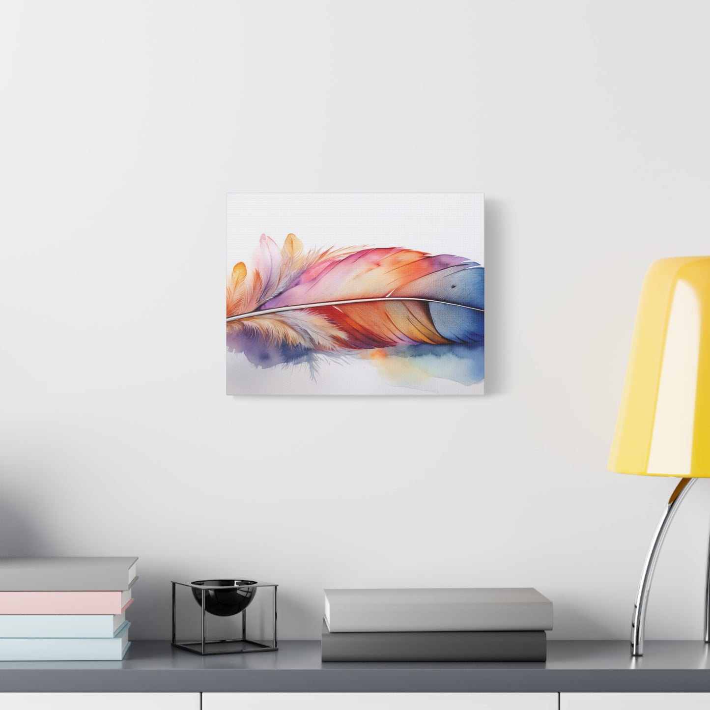 Rainbow Feather Watercolor Canvas Print - 3 | Elegant Wall Art & Prints | Unique Home Decor | Wall Print | Wall Art