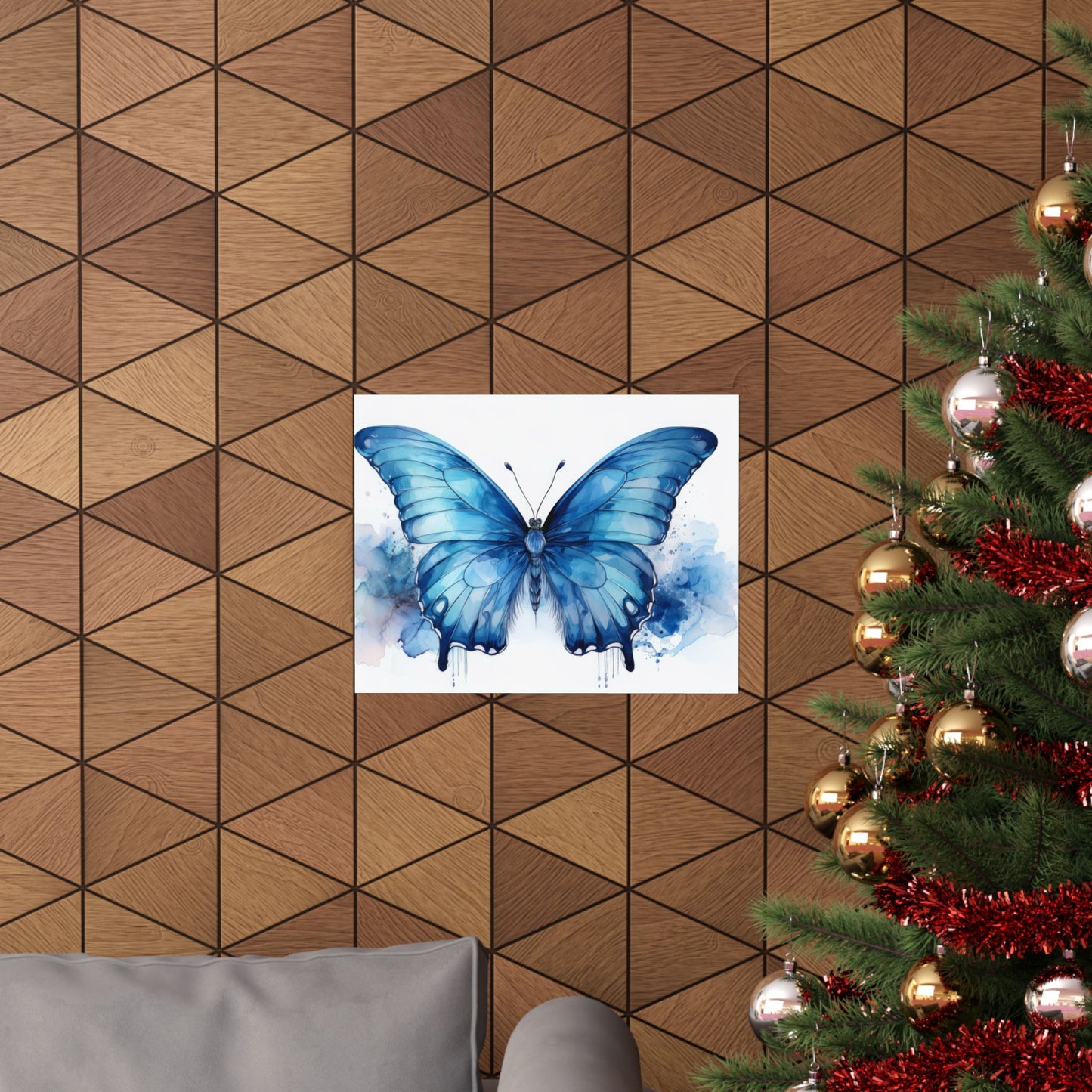 Blue Butterfly Alcohol Ink Wall Art | Unique Nursery Wall Print | Butterfly wall art | Wall Art | Wall Print