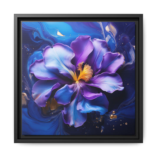 Abstract Iris Floral Square Framed Print - 02