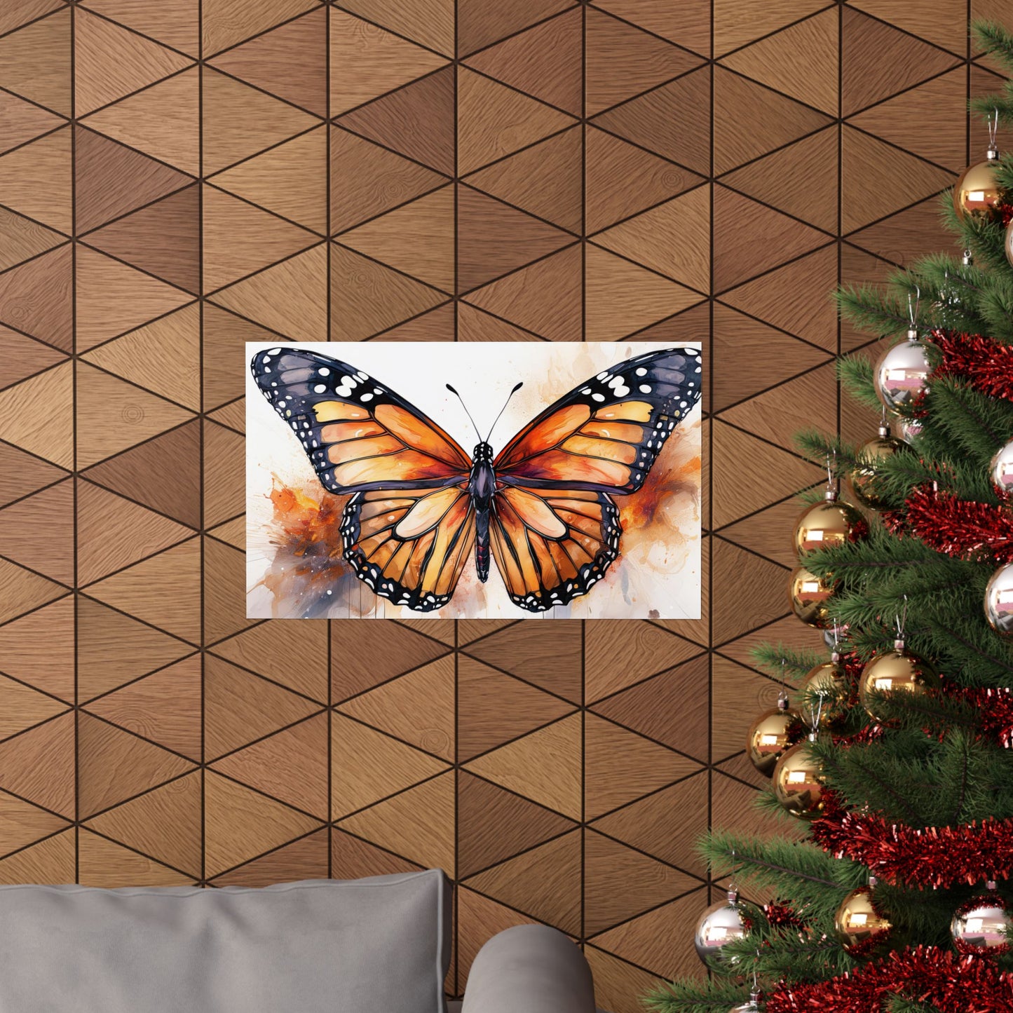 Orange Butterfly Alcohol Ink Wall Art | Butterfly wall art | Wall Art | Wall Print