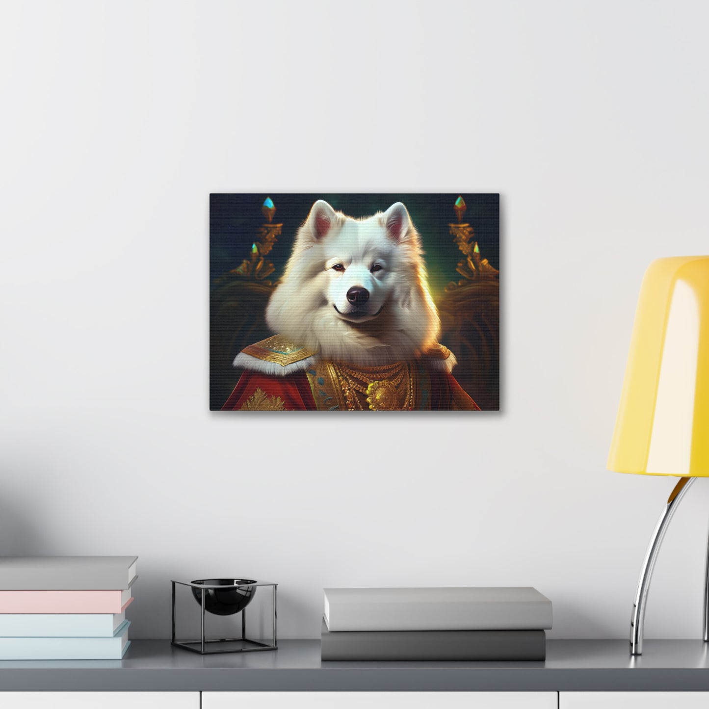 Regal Samoyed Canvas Art, Pet Wall Decor, Dog Portrait, Unique Home Decor, Animal Lover Gift, Noble Canine Wall Art