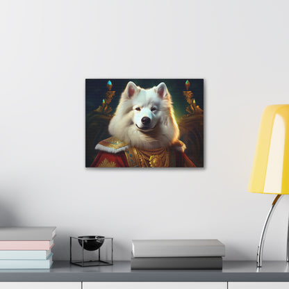 Regal Samoyed Canvas Art, Pet Wall Decor, Dog Portrait, Unique Home Decor, Animal Lover Gift, Noble Canine Wall Art