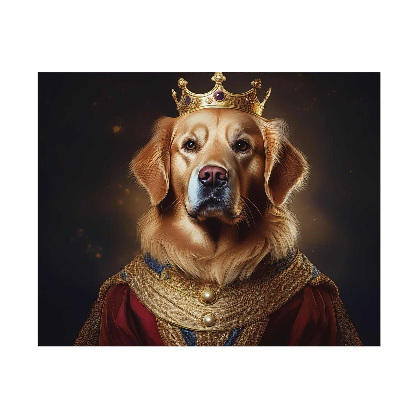 Golden Retriever Renaissance Dog Portrait  Art Print, Wall Decor Gift, Animal Lover Home Decor, Dog Wall Art