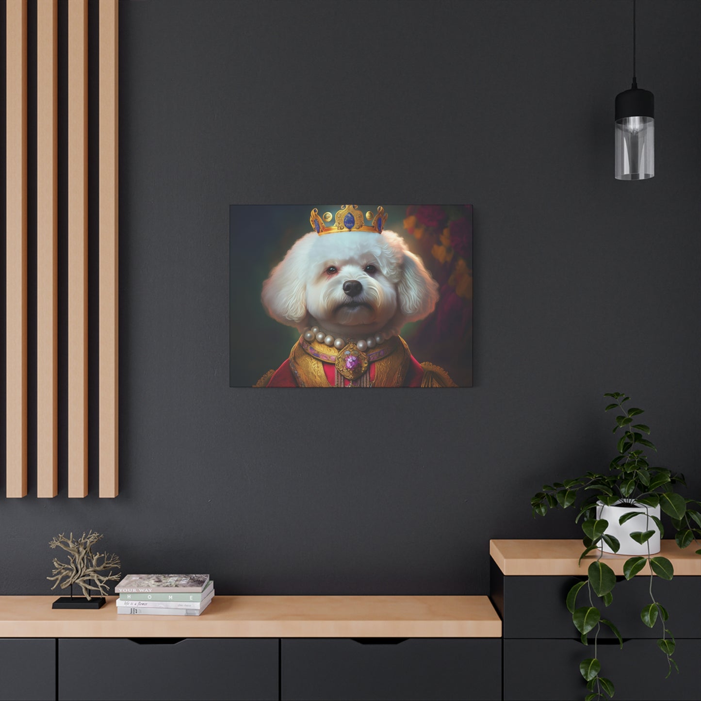 Bichon Frise Renaissance Pet Portrait on Canvas | Wall art | wall print | Dog Art