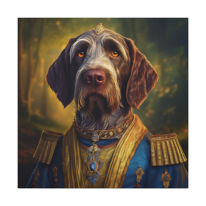 German Wirehaired Pointer Dog Pet Portrait Renaissance - Canvas, wall art, wall print, dog portrait, dog art
