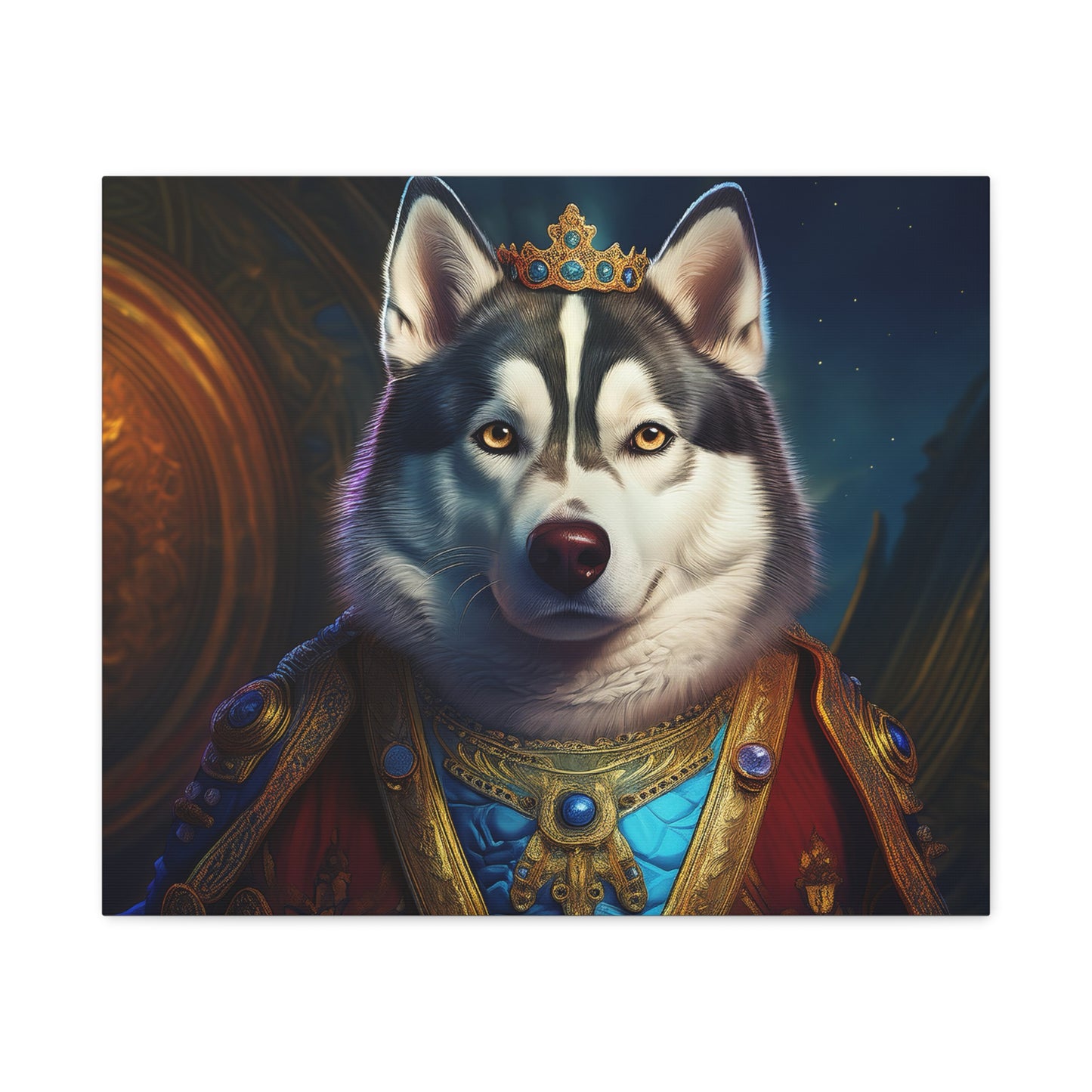 Siberian Husky Renaissance Pet Portrait on Canvas, wall art, wall print, dog portrait, dog art