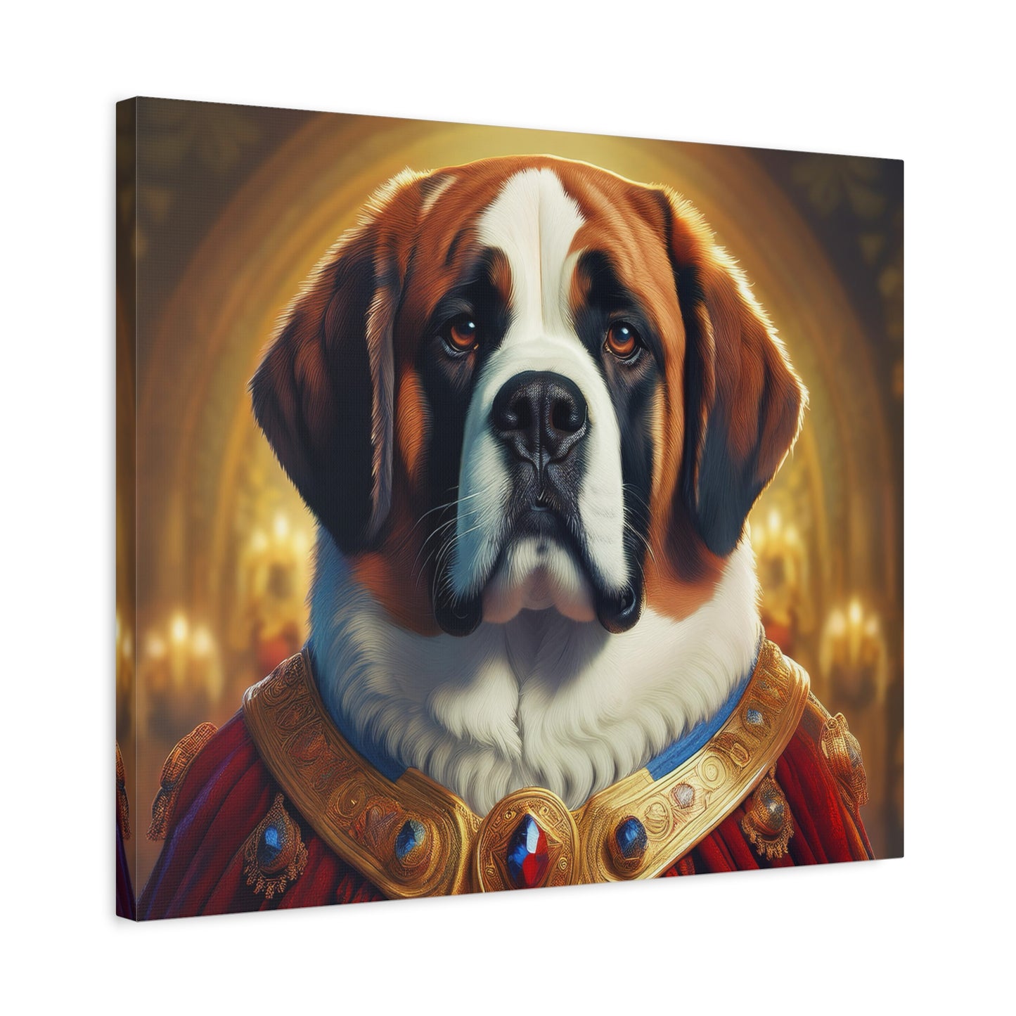 St Bernard Renaissance Portrait - Premium Canvas Wall Art, Dog Portrait, Unique Wall Print