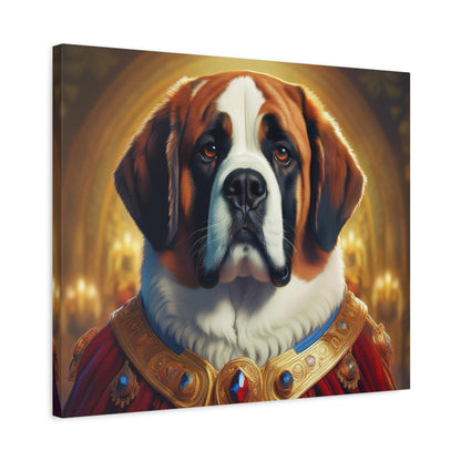 St Bernard Renaissance Portrait - Premium Canvas Wall Art, Dog Portrait, Unique Wall Print