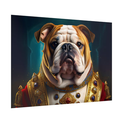 English Bulldog Renaissance  Dog Pet Portrait Print | Wall Art | Wall Print
