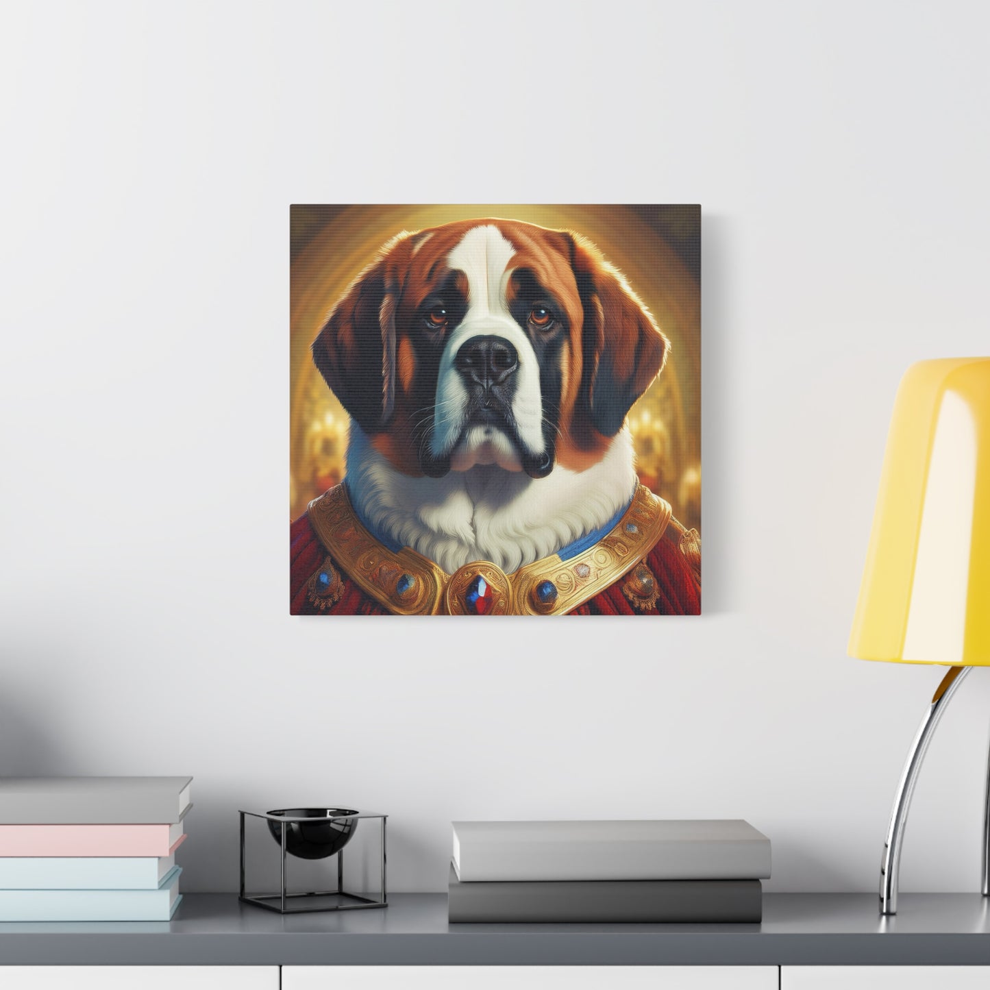St Bernard Renaissance Portrait - Premium Canvas Wall Art, Dog Portrait, Unique Wall Print