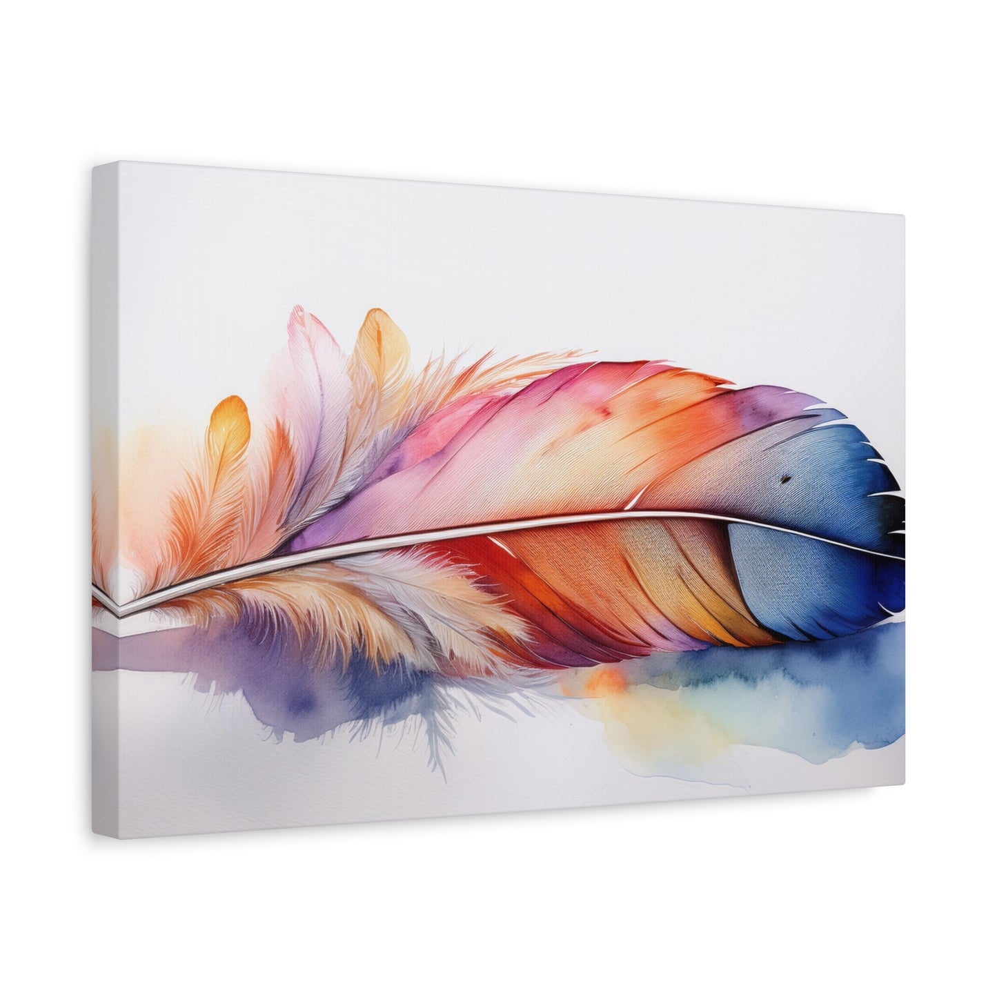 Rainbow Feather Watercolor Canvas Print - 3 | Elegant Wall Art & Prints | Unique Home Decor | Wall Print | Wall Art