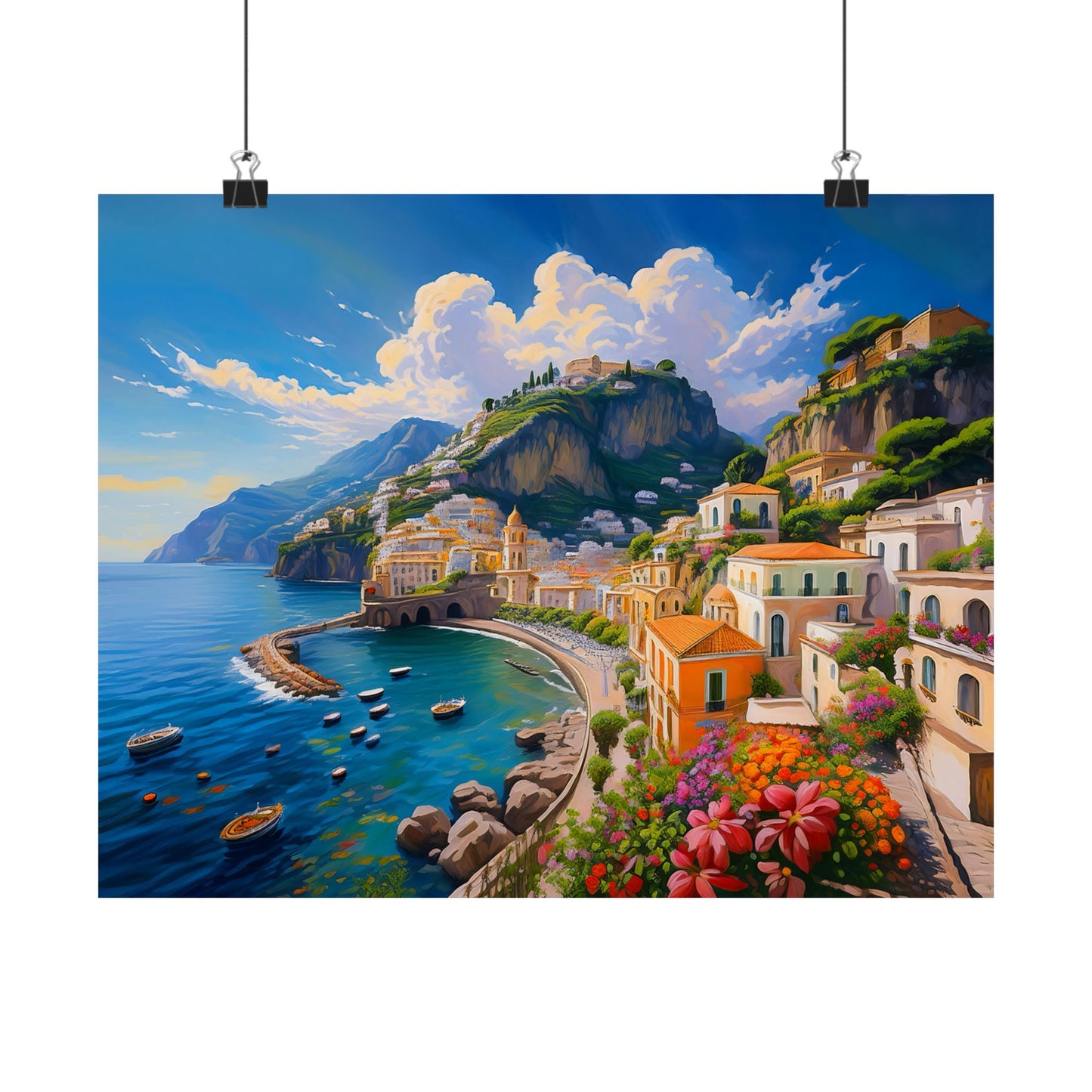 Amalfi Coast Italy Coastal Print | Style 2 | Wall Art | Wall Print