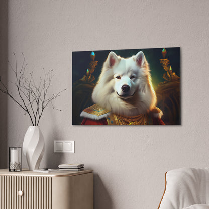 Regal Samoyed Canvas Art, Pet Wall Decor, Dog Portrait, Unique Home Decor, Animal Lover Gift, Noble Canine Wall Art