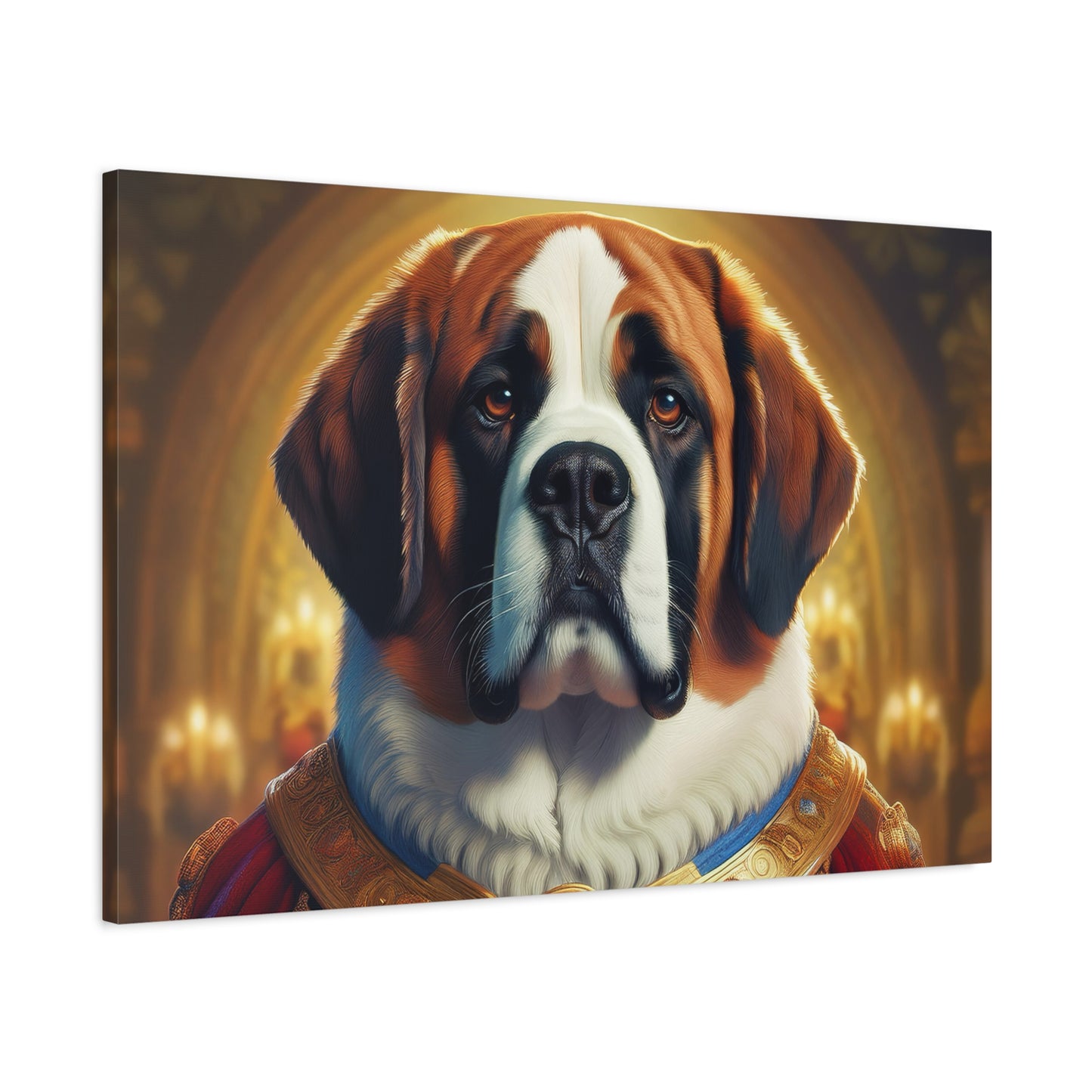 St Bernard Renaissance Portrait - Premium Canvas Wall Art, Dog Portrait, Unique Wall Print