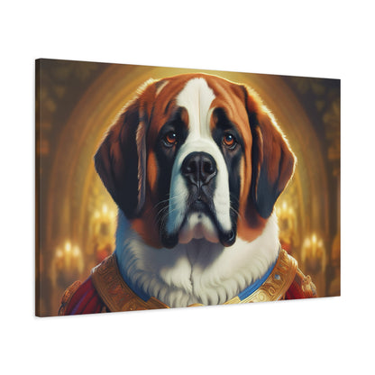 St Bernard Renaissance Portrait - Premium Canvas Wall Art, Dog Portrait, Unique Wall Print