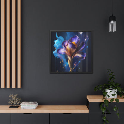 Abstract Floral Iris Square Framed Print | Style 1 | Wall Print | Wall Art