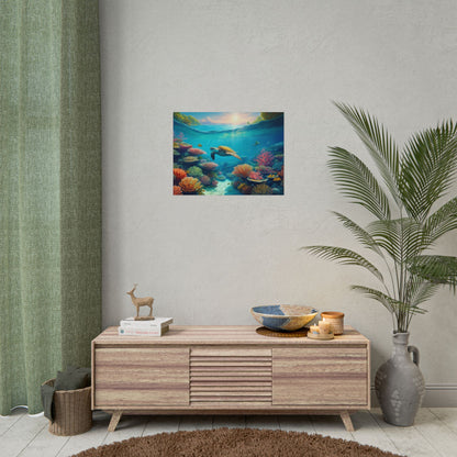 Turtle in the Great Barrier Reef  Australia Coastal Print | Style 1 | Wall Art | Wall Print