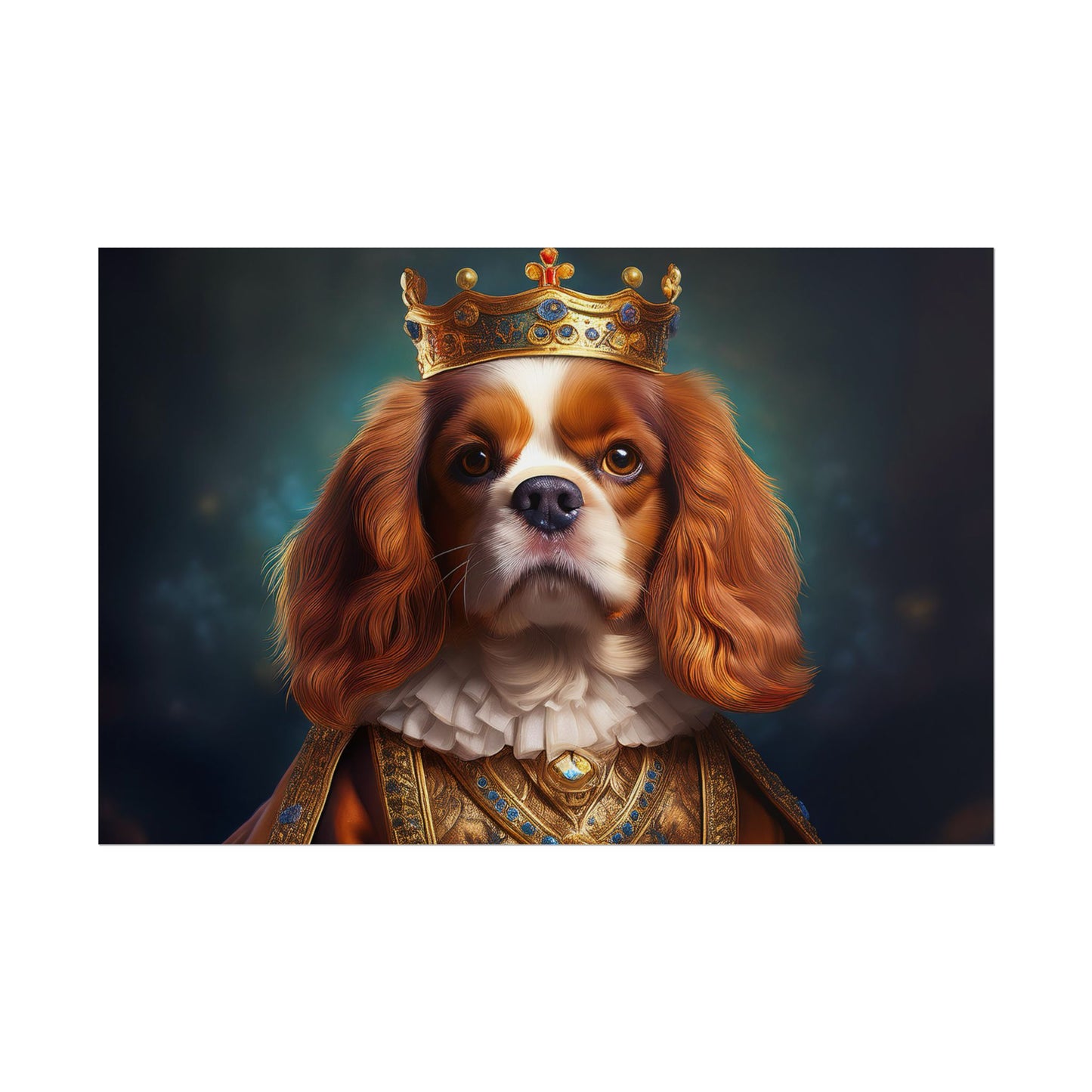 Cavalier King Charles Spaniel Art Pet Portrait Print, Renaissance, Wall Print, Wall Art