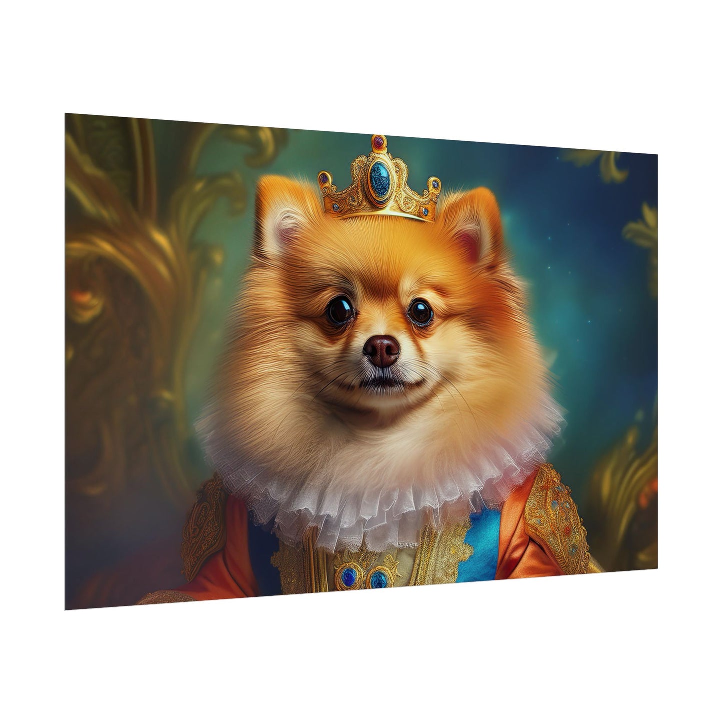Pomeranian Renaissance Dog Portrait Art Print, Wall Decor Gift, Animal Lover Home Decor, Dog Wall Art