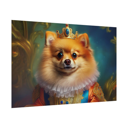 Pomeranian Renaissance Dog Portrait Art Print, Wall Decor Gift, Animal Lover Home Decor, Dog Wall Art