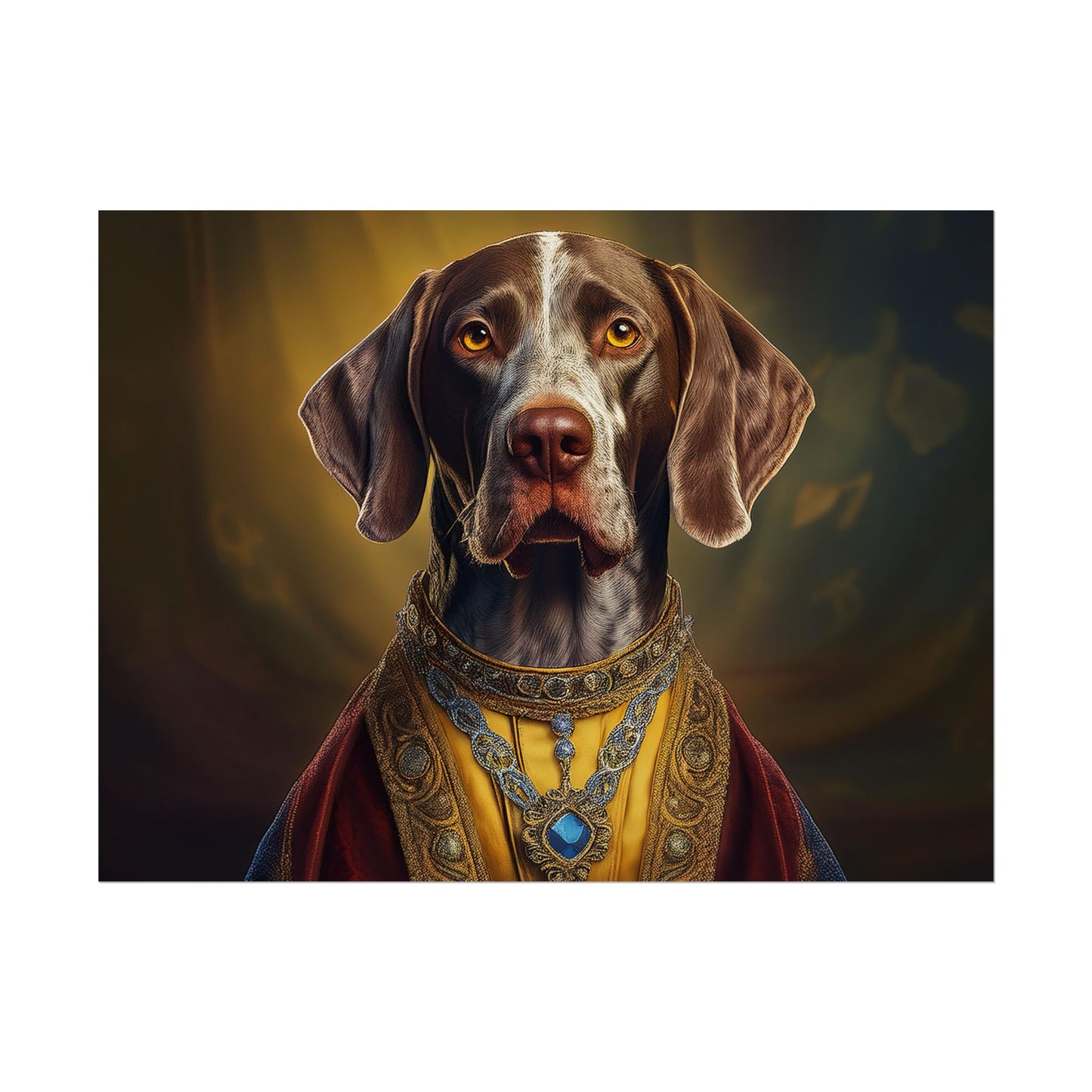 German Shorthaired Pointer Dog Renaissance Pet Portrait, Art Print, Animal Lover gift, Dog Wall Art, wall prints, wall art
