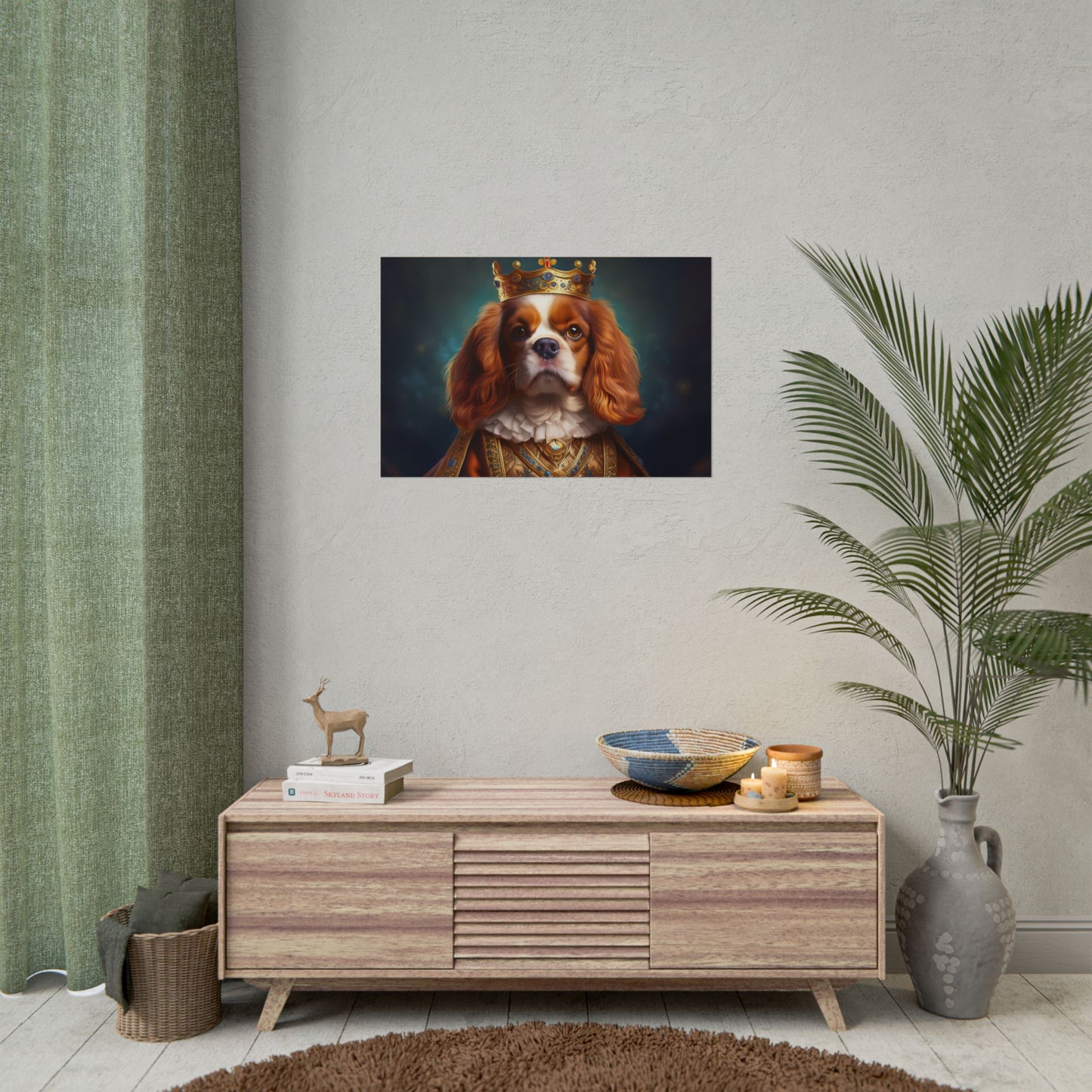 Cavalier King Charles Spaniel Art Pet Portrait Print, Renaissance, Wall Print, Wall Art
