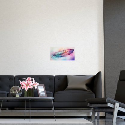 Rainbow Feather Watercolor Print - 4 | Wall Art | Wall Print