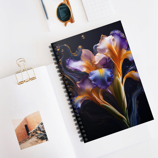 Abstract Iris 1 Floral Spiral Notebook, journaling, notes, diary, sketchbook
