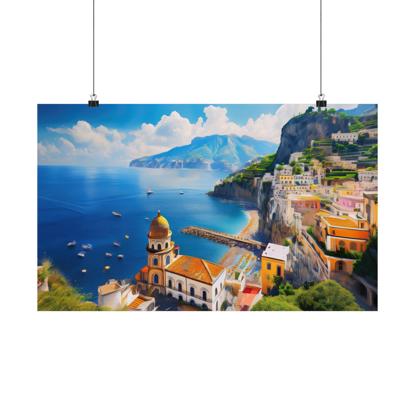 Amalfi Coast Italy Coastal Print | Style 3 | Wall Art | Wall Print