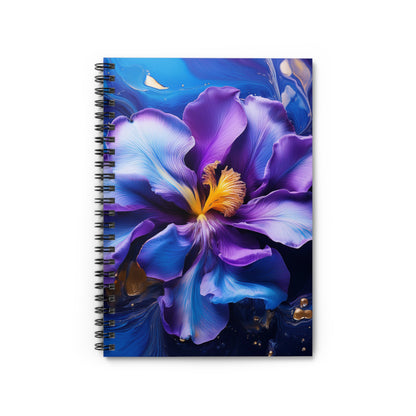 Abstract Iris 3 Floral Spiral Notebook, journaling, notes, diary, sketchbook