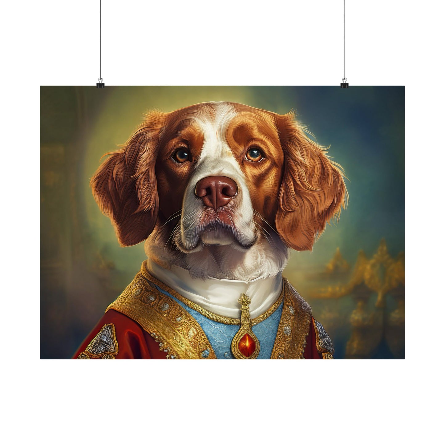 Brittany Dog Renaissance Pet Portrait Print, Brittany Art Print, Wall Decor Gift, Animal Lover, Dog Wall Art, wall print, wall art