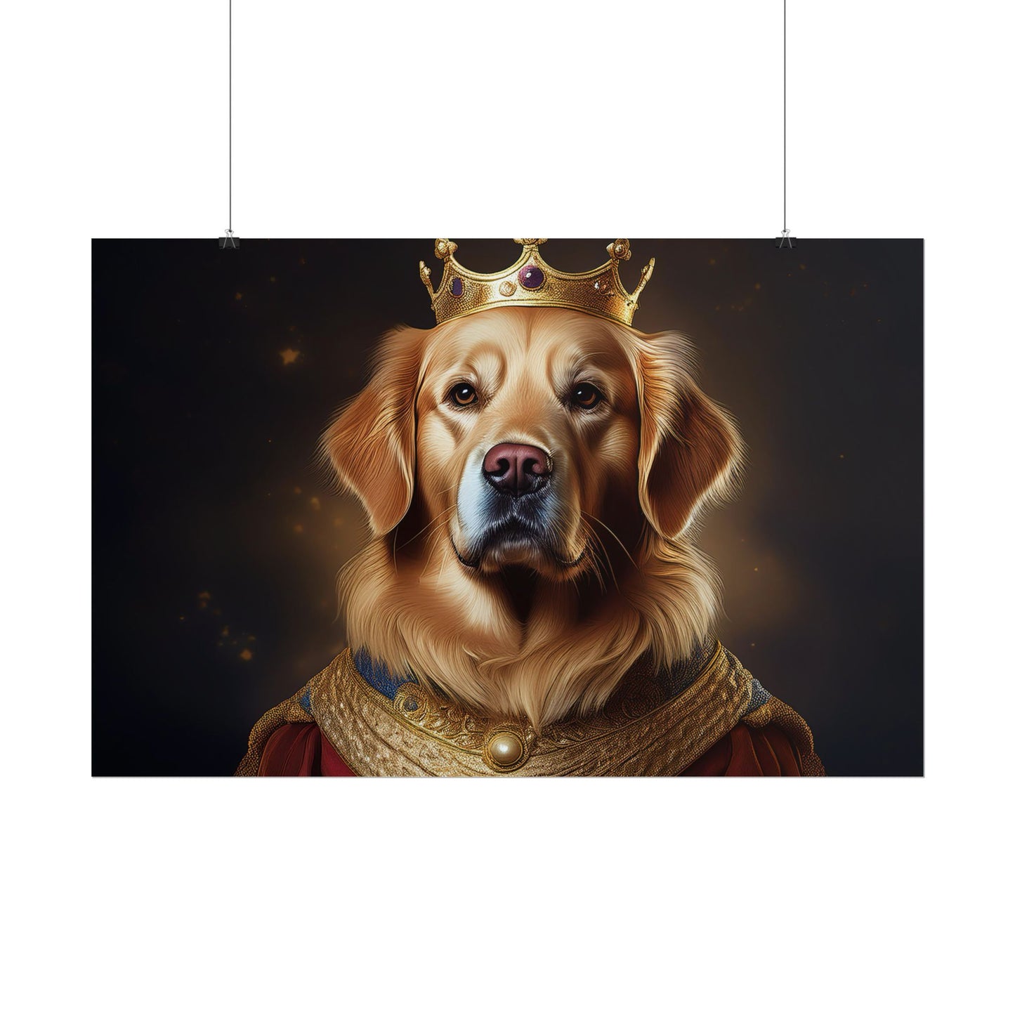 Golden Retriever Renaissance Dog Portrait  Art Print, Wall Decor Gift, Animal Lover Home Decor, Dog Wall Art