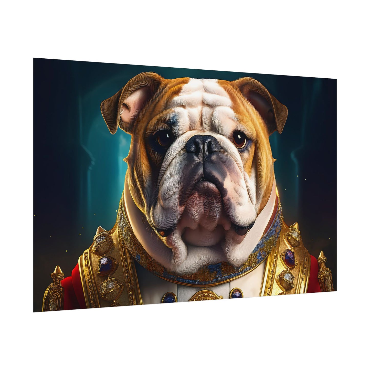 English Bulldog Renaissance  Dog Pet Portrait Print | Wall Art | Wall Print