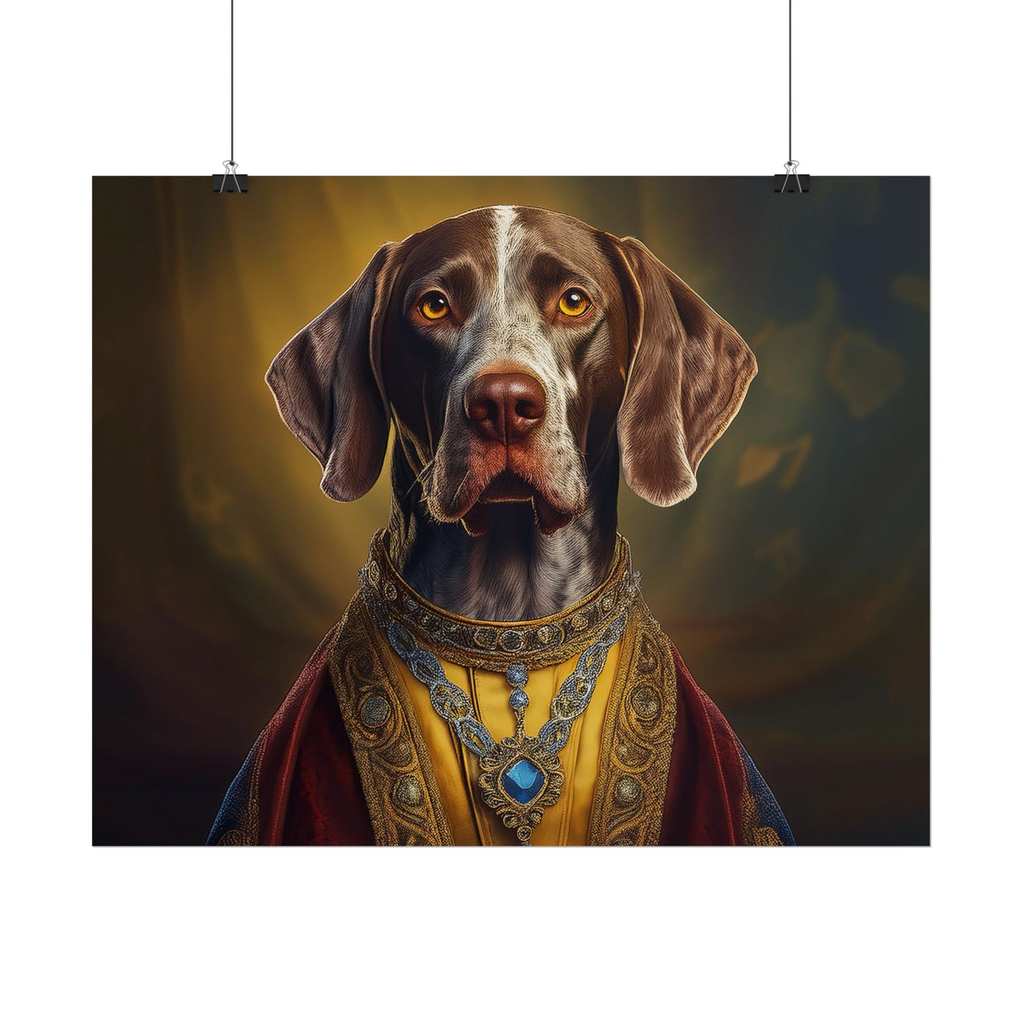 German Shorthaired Pointer Dog Renaissance Pet Portrait, Art Print, Animal Lover gift, Dog Wall Art, wall prints, wall art