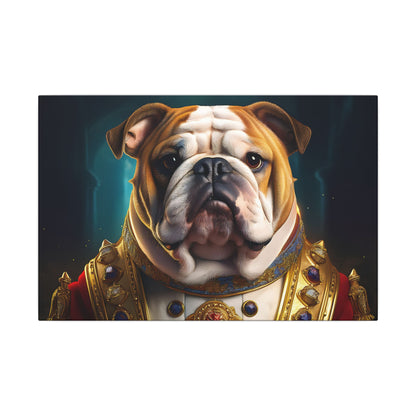 English Bulldog Pet Portrait Renaissance - Canvas, wall art, wall print, dog portrait, dog art