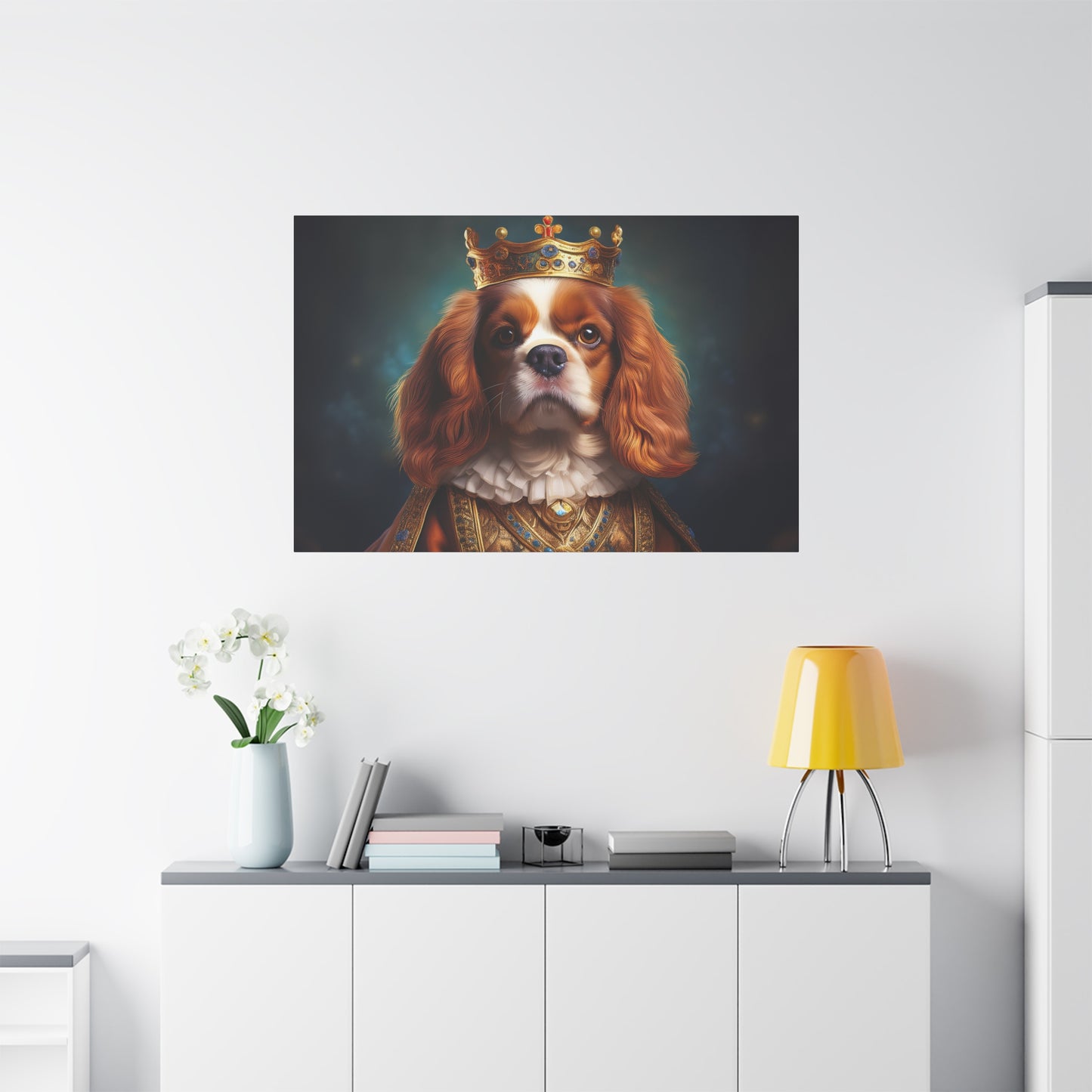 Cavalier King Charles Spaniel Renaissance Pet Portrait on Canvas | Wall art | wall print